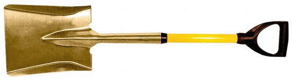 Ampco Scooping Shovel: Aluminum Bronze, Square, 9" Blade Width - S-84FG