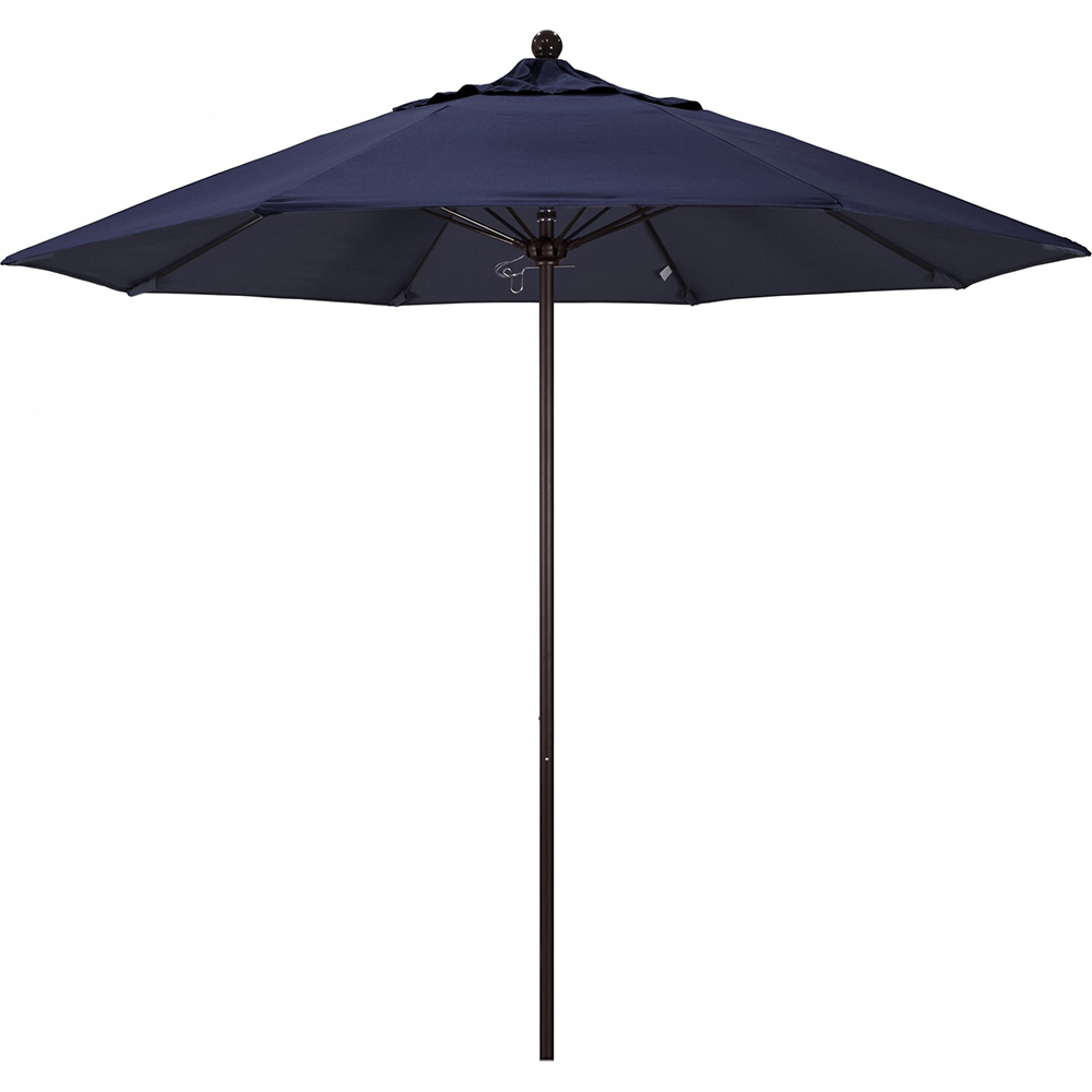 California Umbrella Patio Umbrella: 108" Dia, 9' High, Solution Dyed Polyester, Terracotta, Aluminum & Fiberglass Frame - 194061358207
