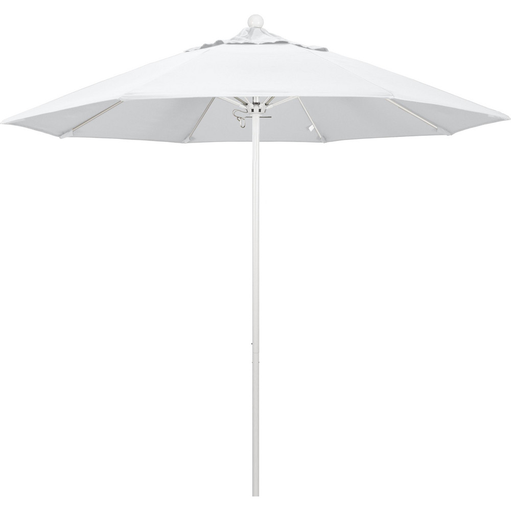California Umbrella Patio Umbrella: 90" Dia, 8' High, Pacifica, Natural, Aluminum Frame - 194061620595