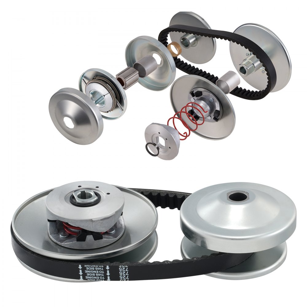 VEVOR Go-Kart Torque Converter, 3/4" Go-Kart Clutch Kit, 30 Series Asymmetrical Driver Pulley Replacement with Drive Belt, for 2-8 HP Small Engines, Replace Comet 219552, Manco 5957, Yerf Dog Q43201W - KDCLHQ30XLZC297DXV0