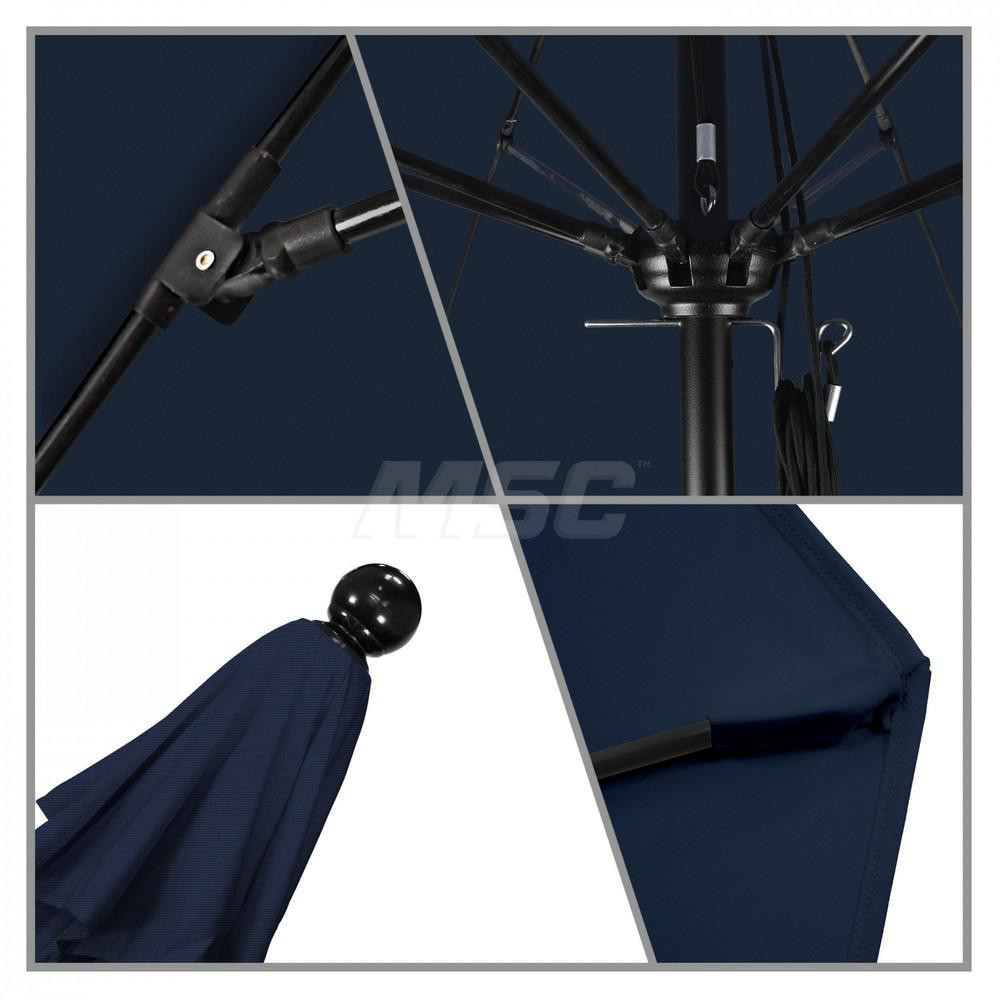 California Umbrella Patio Umbrella: 132" Dia, 11' High, Solution Dyed Polyester, Navy Blue, Aluminum & Fiberglass Frame - 194061357576