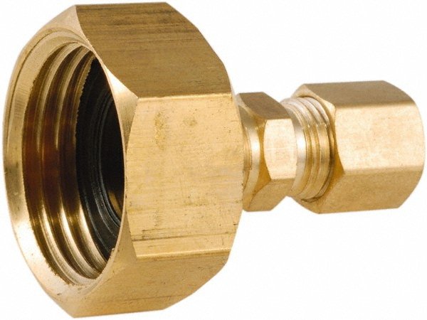 ANDERSON METALS Female Garden Hose x Comp: 0.25" & 0.75" Hose, Female Hose to Comp OD, Brass - 757422-1204