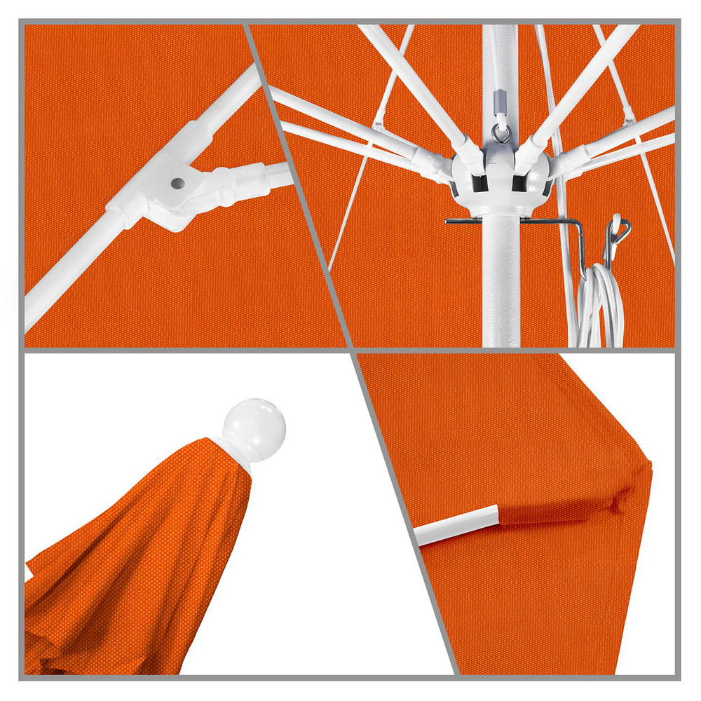 California Umbrella Patio Umbrella: 90" Dia, 8' High, Pacifica, Tuscan, Aluminum Frame - 194061620632