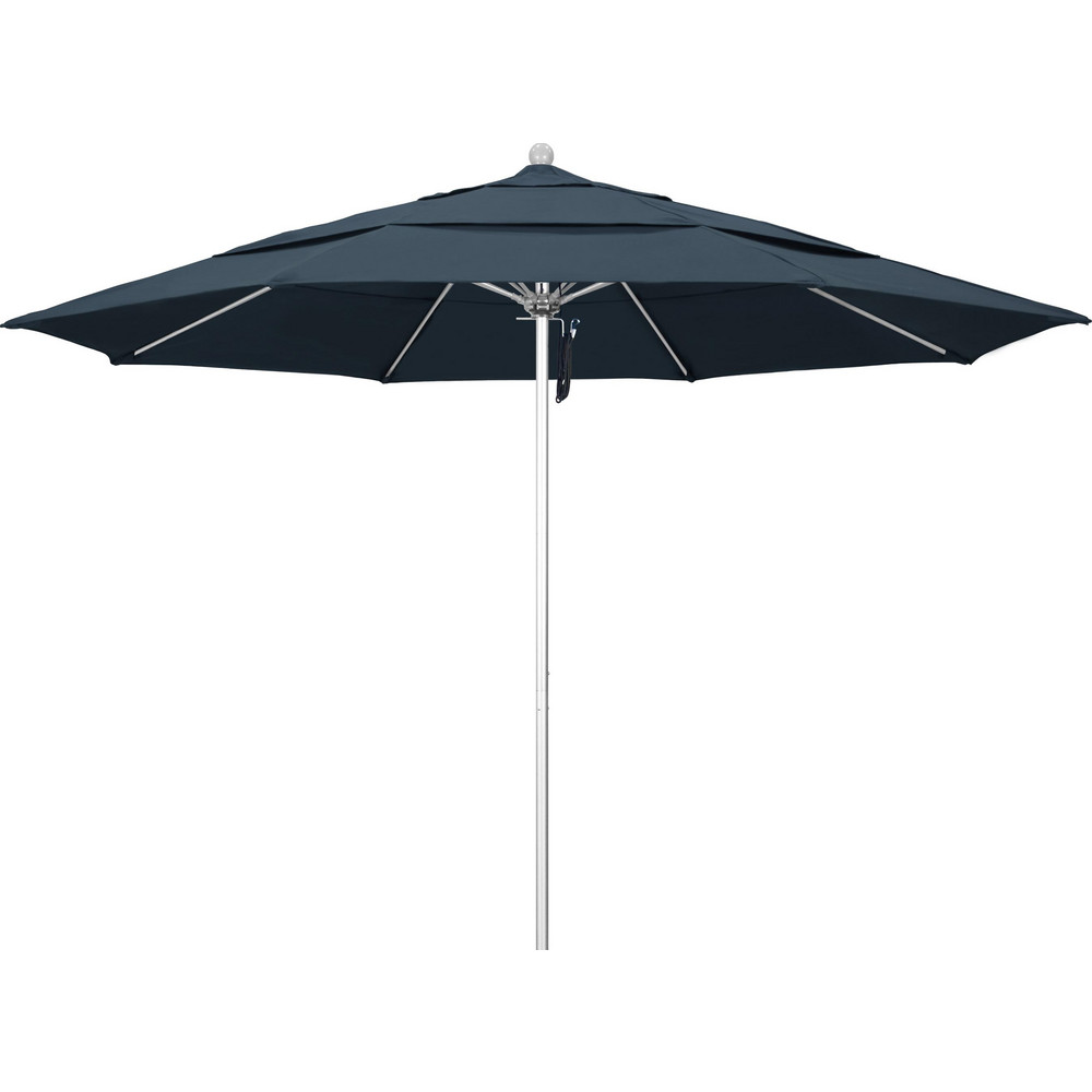 California Umbrella Patio Umbrella: 132" Dia, 8.917' High, Pacifica, Sapphire Blue, Aluminum Frame - 194061619353