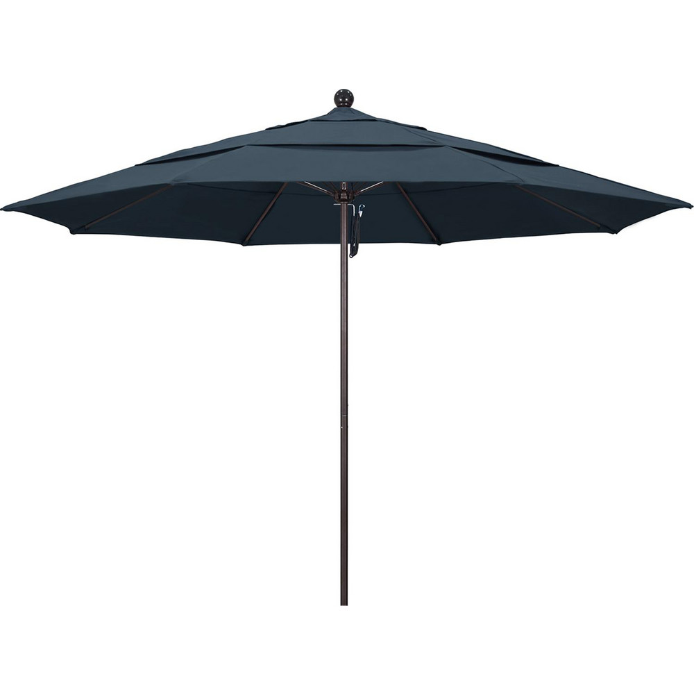 California Umbrella Patio Umbrella: 132" Dia, 8.917' High, Pacifica, Sapphire Blue, Aluminum Frame - 194061619353