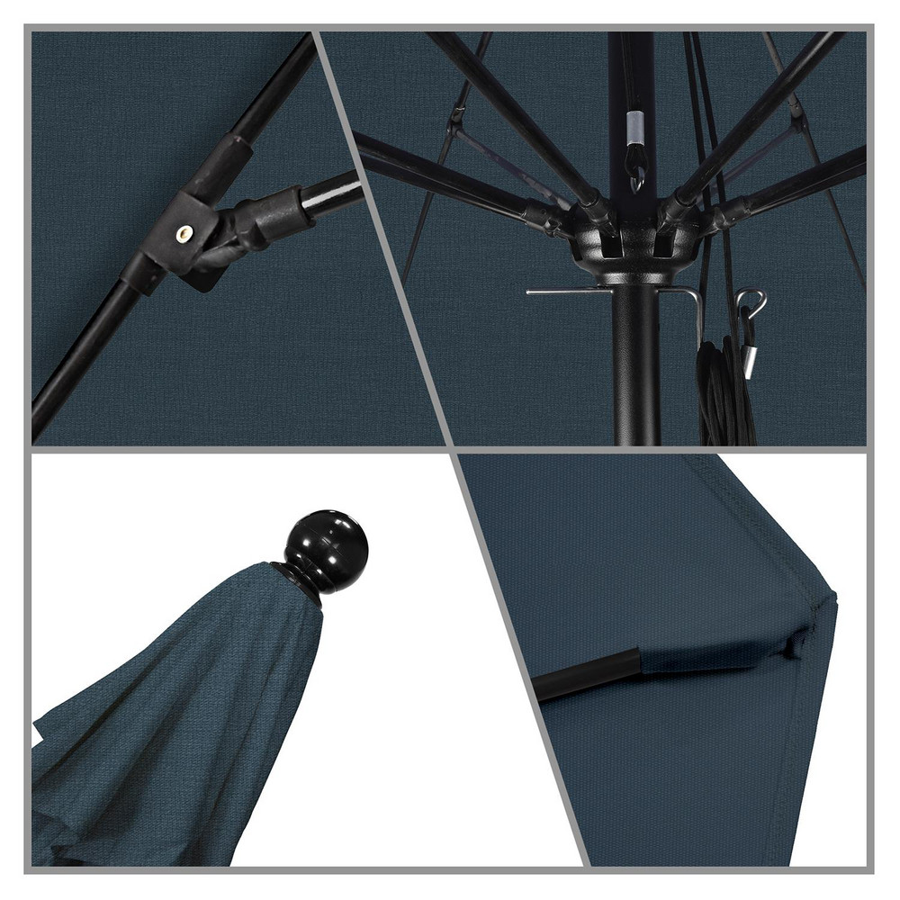 California Umbrella Patio Umbrella: 132" Dia, 8.917' High, Pacifica, Sapphire Blue, Aluminum Frame - 194061619353