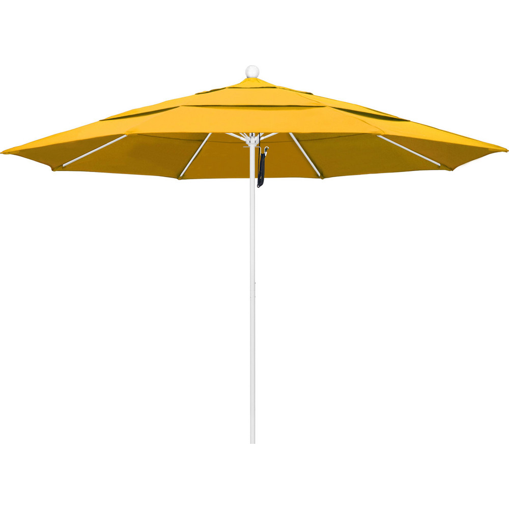 California Umbrella Patio Umbrella: 132" Dia, 8.917' High, Pacifica, Yellow, Aluminum Frame - 194061619179