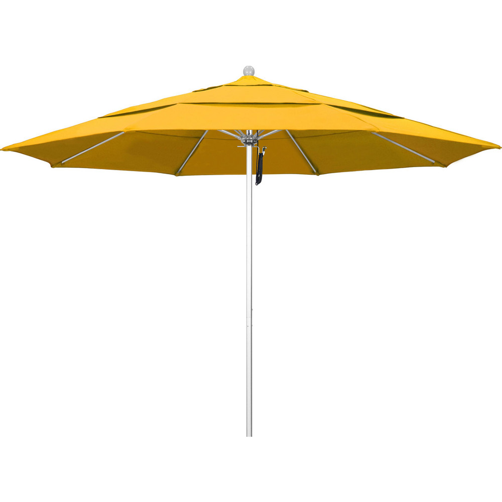 California Umbrella Patio Umbrella: 132" Dia, 8.917' High, Pacifica, Yellow, Aluminum Frame - 194061619179