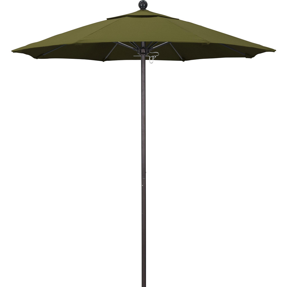 California Umbrella Patio Umbrella: 90" Dia, 8' High, Pacifica, Palm, Aluminum Frame - 194061626481