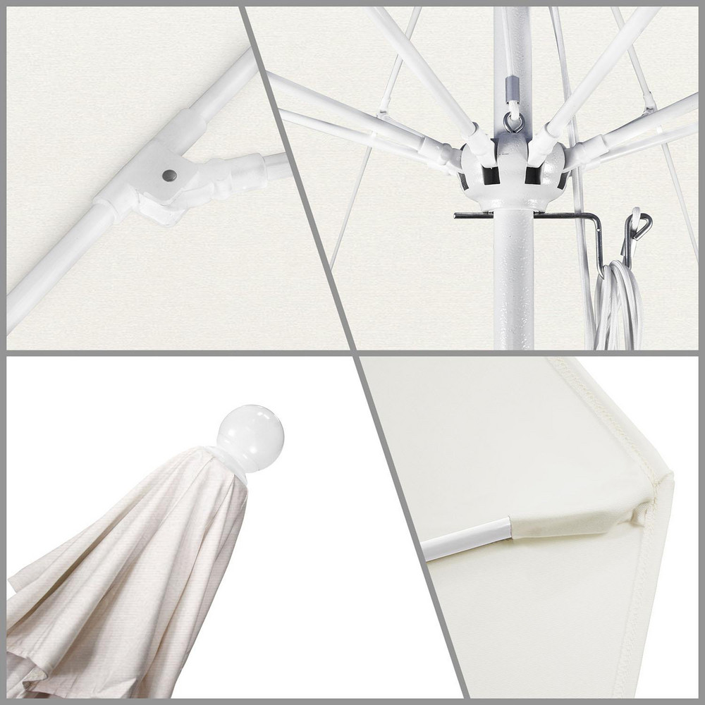 California Umbrella Patio Umbrella: 108" Dia, 8.583' High, Pacifica, Natural, Aluminum Frame - 194061627037