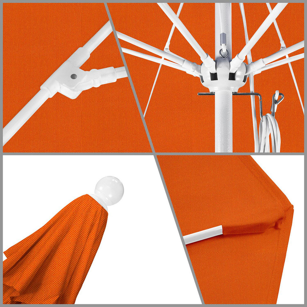 California Umbrella Patio Umbrella: 108" Dia, 8.583' High, Pacifica, Tuscan, Aluminum Frame - 194061627075