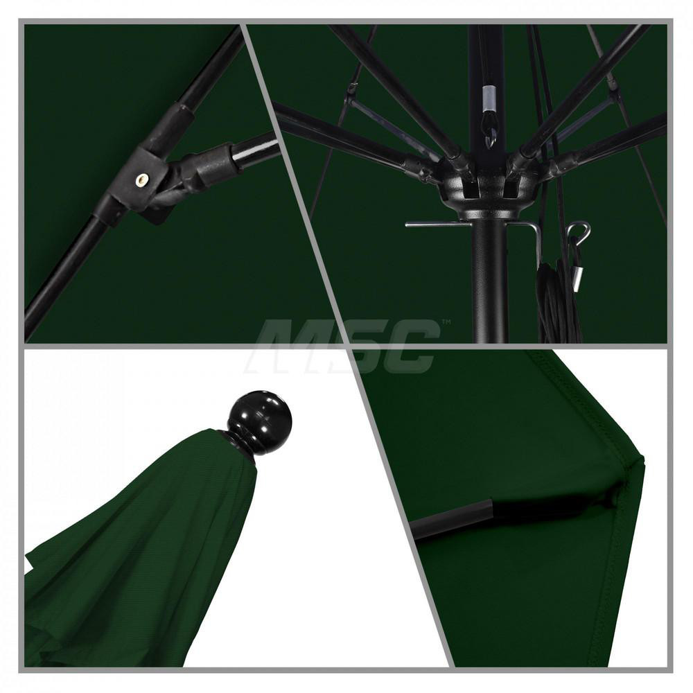 California Umbrella Patio Umbrella: 132" Dia, 11' High, Solution Dyed Polyester, Hunter Green, Aluminum & Fiberglass Frame - 194061357569