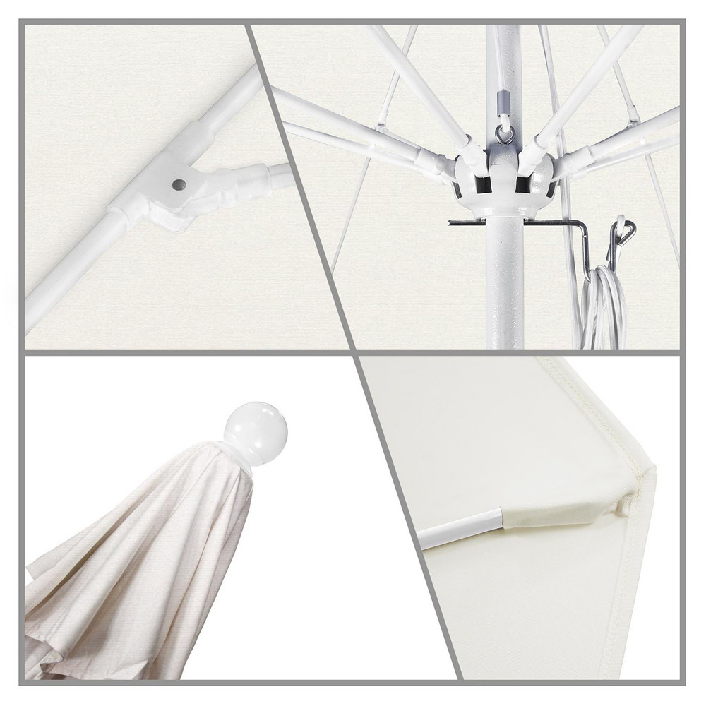 California Umbrella Patio Umbrella: 132" Dia, 8.917' High, Pacifica, Woven Granite, Aluminum Frame - 194061619421