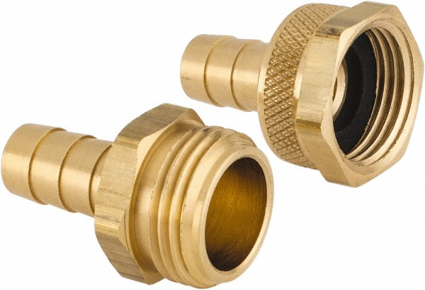 Dixon Valve & Coupling Garden Hose Fitting: 0.375" & 1" Hose, Standard Shank Male, 3/4" NH, Brass - 5900612C
