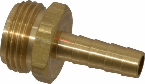Dixon Valve & Coupling Garden Hose Fitting: 0.375" & 1" Hose, Standard Shank Male, 3/4" NH, Brass - 5900612C