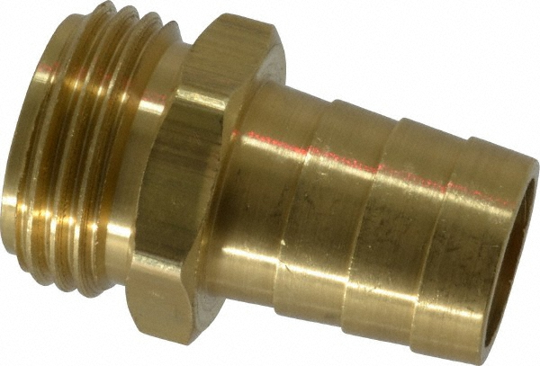 Dixon Valve & Coupling Garden Hose Fitting: 0.375" & 1" Hose, Standard Shank Male, 3/4" NH, Brass - 5900612C