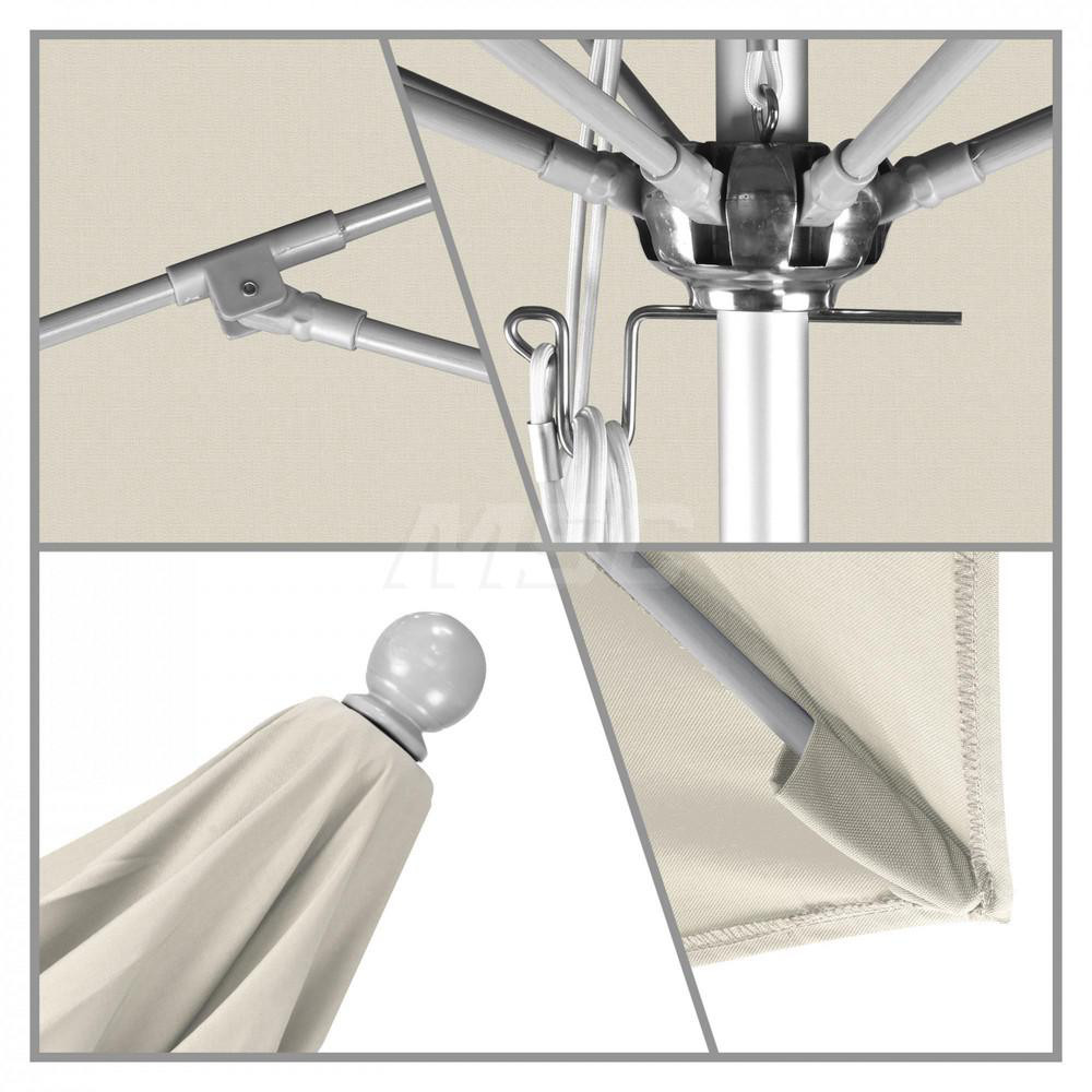 California Umbrella Patio Umbrella: 90" Dia, 7.5' High, Solution Dyed Polyester, Antique Beige, Aluminum & Fiberglass Frame - 194061357705