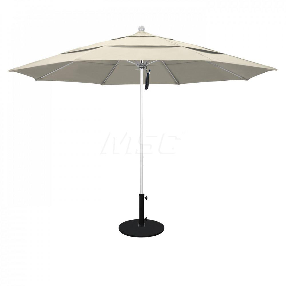 California Umbrella Patio Umbrella: 90" Dia, 7.5' High, Solution Dyed Polyester, Antique Beige, Aluminum & Fiberglass Frame - 194061357705