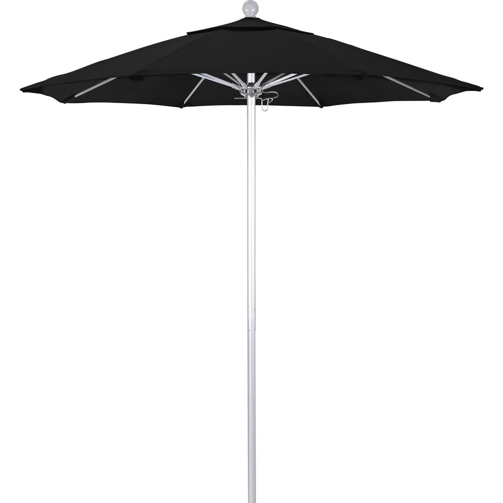 California Umbrella Patio Umbrella: 90" Dia, 8' High, Pacifica, Black, Aluminum Frame - 194061620403