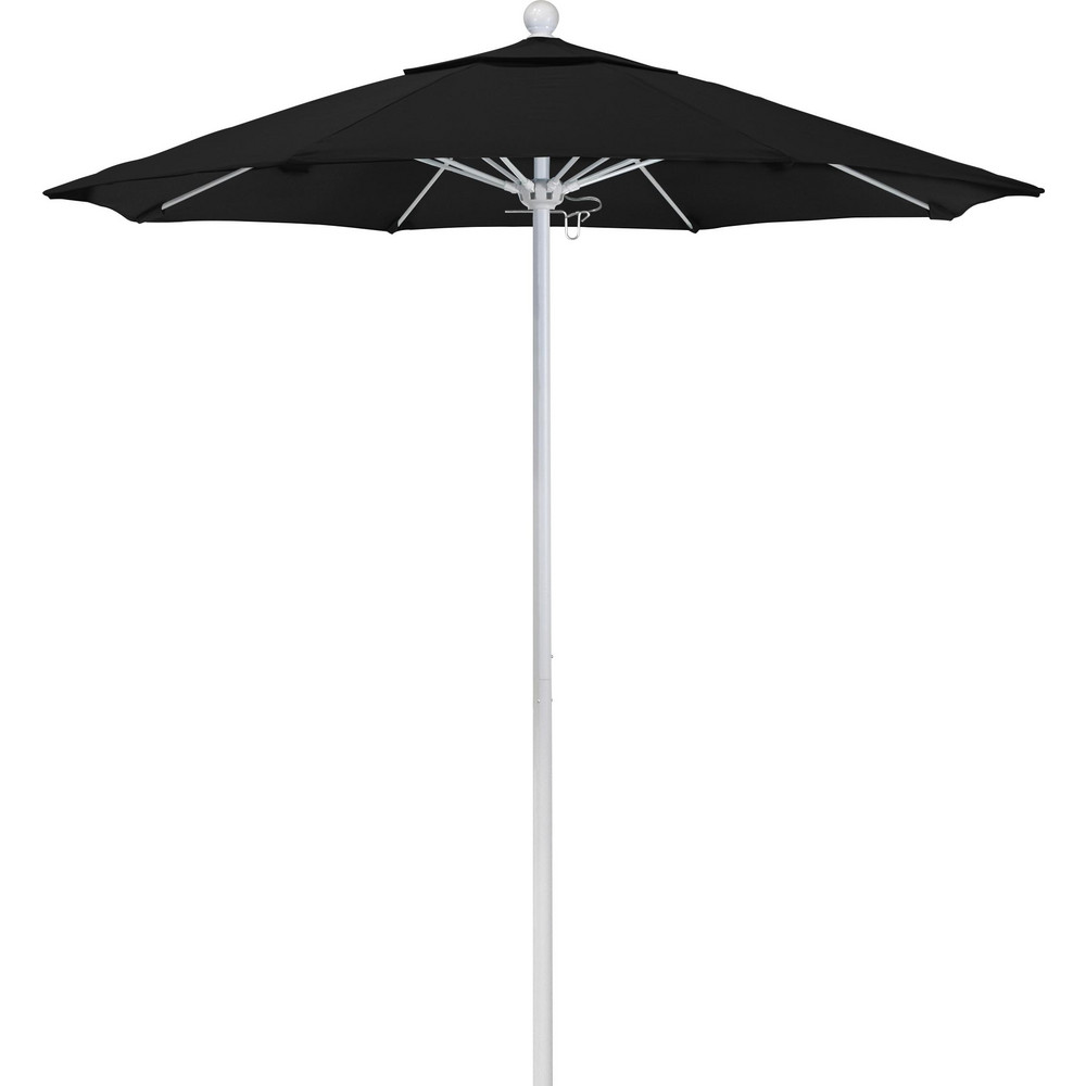 California Umbrella Patio Umbrella: 90" Dia, 8' High, Pacifica, Black, Aluminum Frame - 194061620403