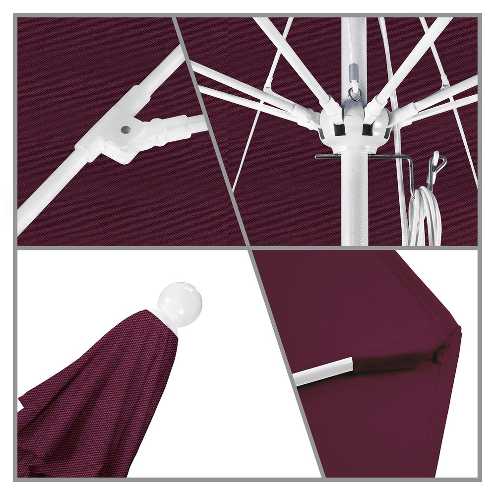 California Umbrella Patio Umbrella: 132" Dia, 8.917' High, Pacifica, Purple, Aluminum Frame - 194061619599
