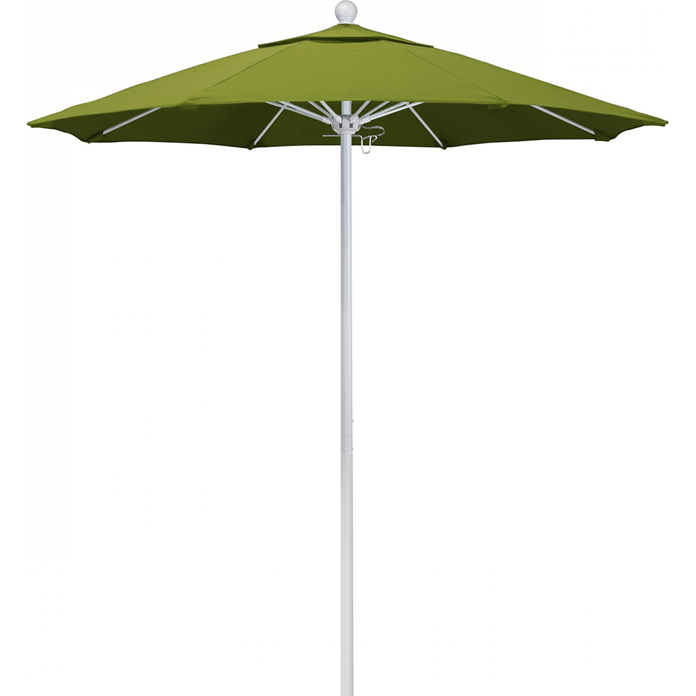 California Umbrella Patio Umbrella: 108" Dia, 9' High, Solution Dyed Polyester, Kiwi, Aluminum & Fiberglass Frame - 194061358306