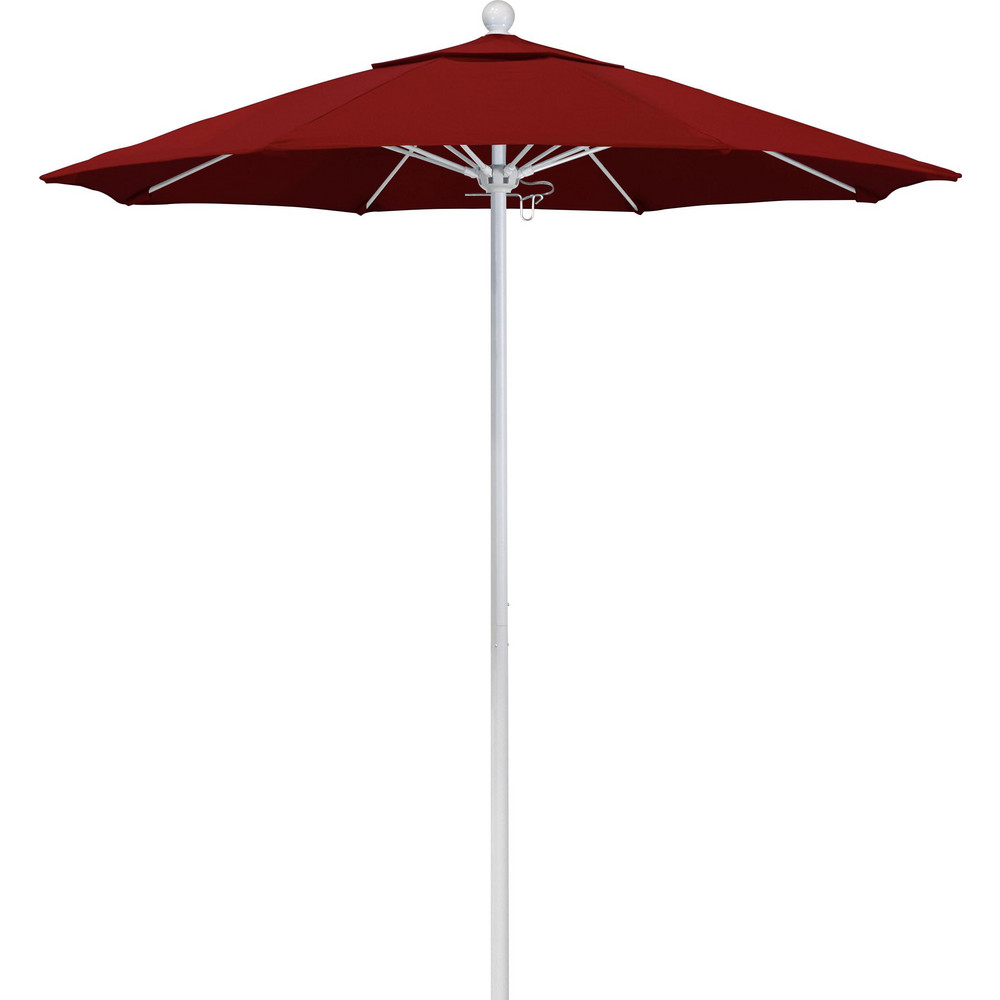 California Umbrella Patio Umbrella: 90" Dia, 8' High, Pacifica, Red, Aluminum Frame - 194061626429