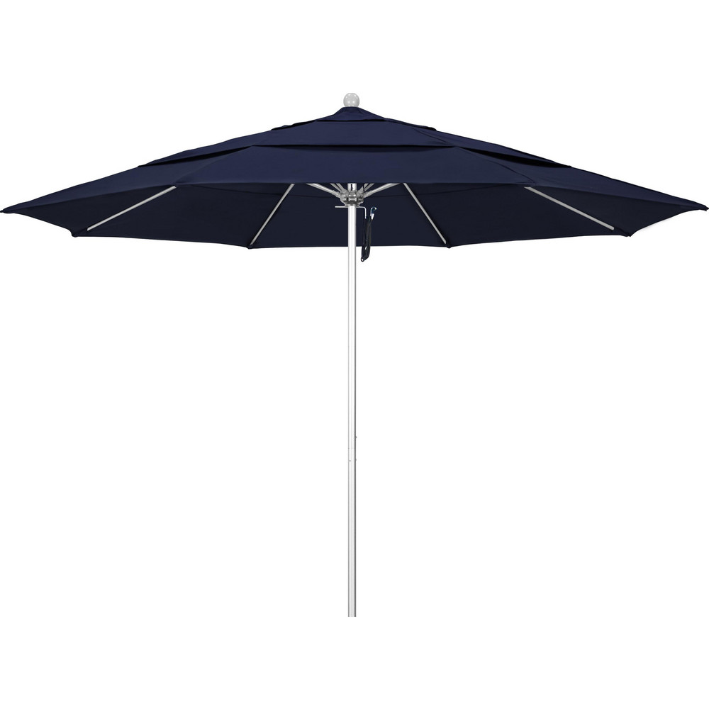 California Umbrella Patio Umbrella: 132" Dia, 8.917' High, Pacifica, Navy Blue, Aluminum Frame - 194061619728