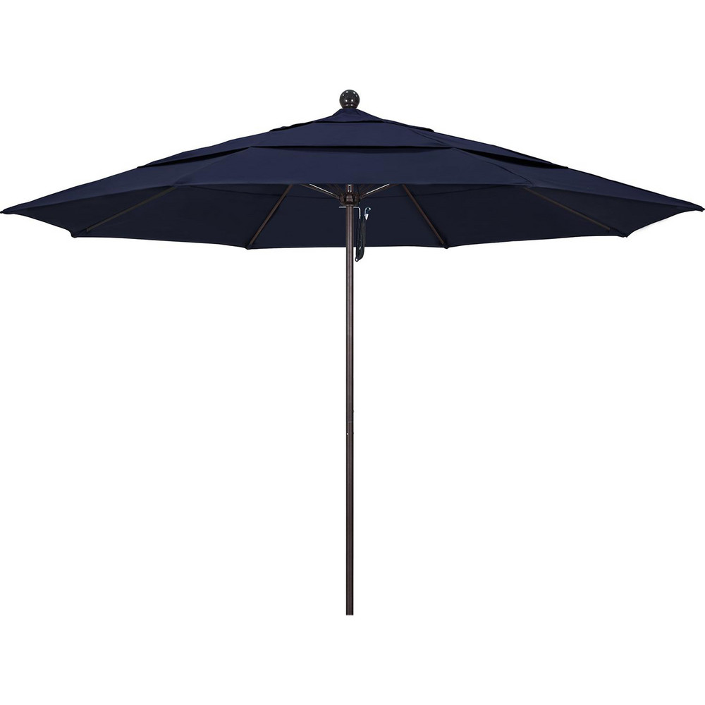 California Umbrella Patio Umbrella: 132" Dia, 8.917' High, Pacifica, Navy Blue, Aluminum Frame - 194061619728