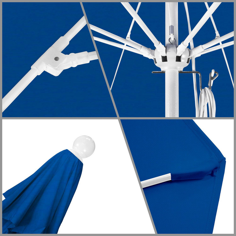 California Umbrella Patio Umbrella: 108" Dia, 8.583' High, Pacifica, Pacific Blue, Aluminum Frame - 194061627013