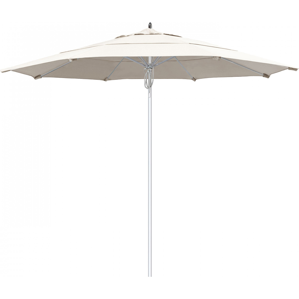 California Umbrella Patio Umbrella: 132" Dia, 11' High, Solution Dyed Acrylic, Forest Green, Aluminum & Fiberglass Frame - 194061358665