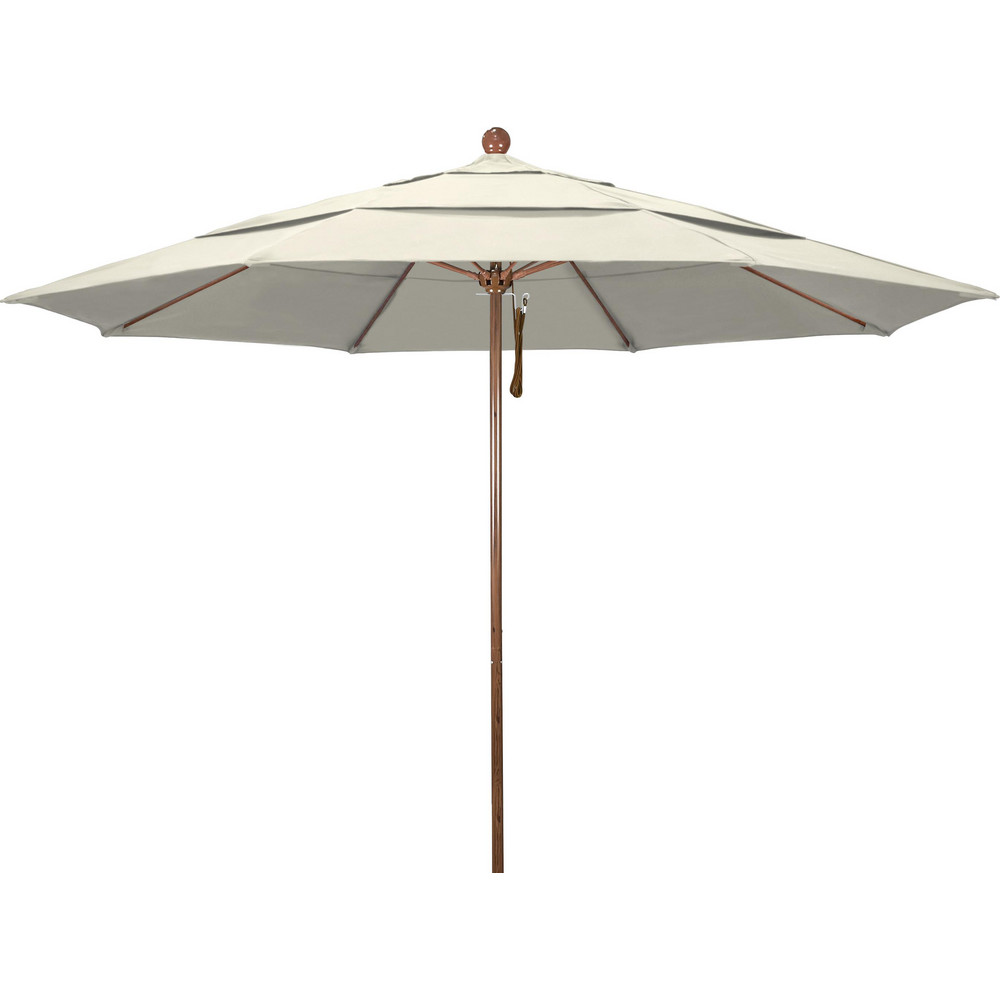 California Umbrella Patio Umbrella: 132" Dia, 8.917' High, Pacifica, Beige, Aluminum Frame - 194061619681