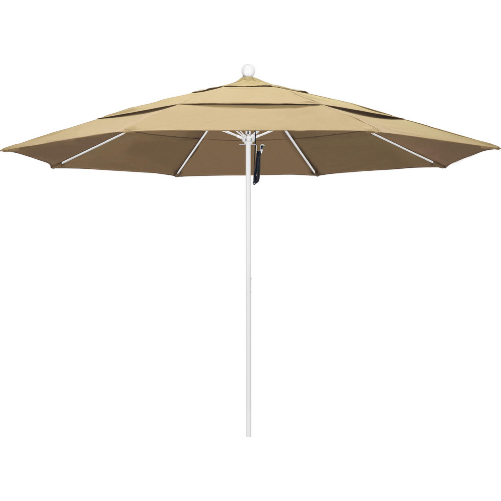 California Umbrella Patio Umbrella: 132" Dia, 8.917' High, Pacifica, Beige, Aluminum Frame - 194061619681