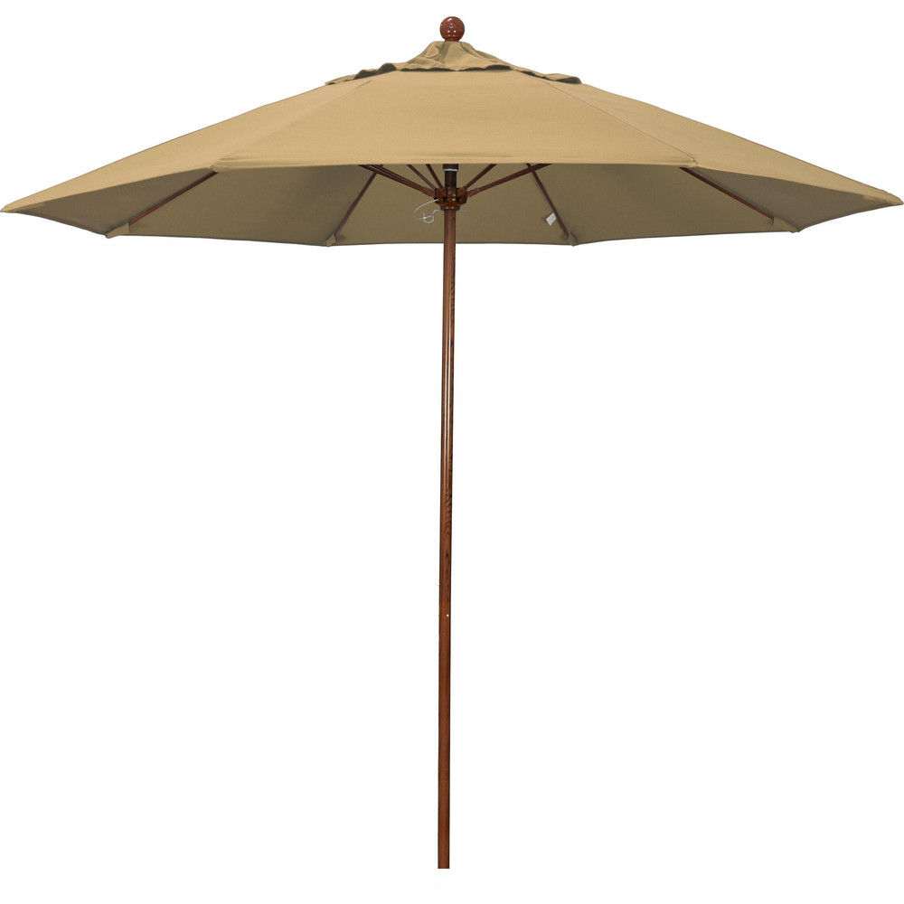 California Umbrella Patio Umbrella: 108" Dia, 8.583' High, Olefin, Woven Granite, Aluminum Frame - 194061627372