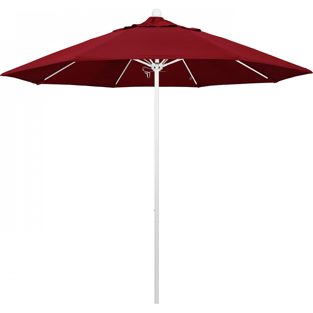 California Umbrella Patio Umbrella: 108" Dia, 9' High, Solution Dyed Polyester, Terracotta, Aluminum & Fiberglass Frame - 194061358313