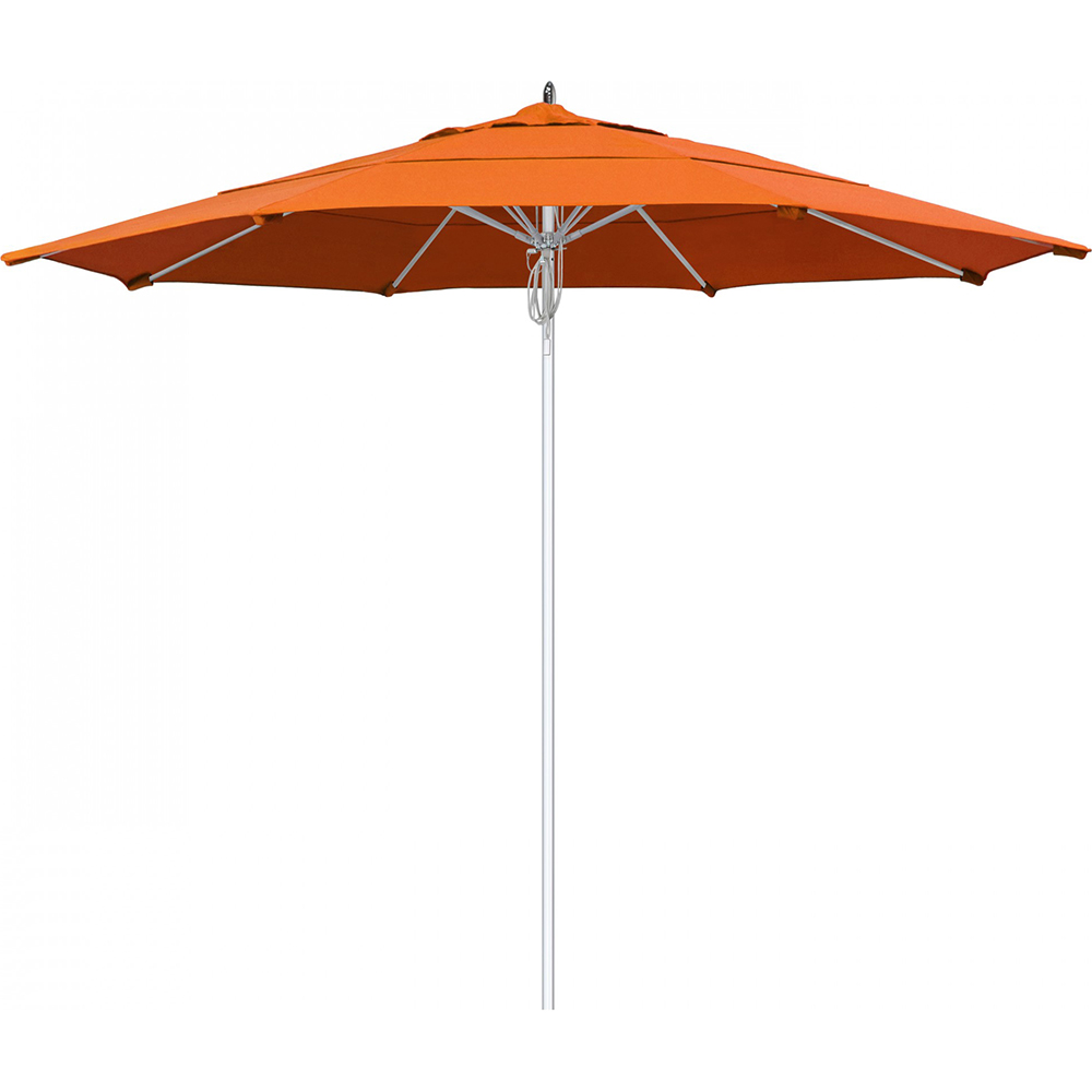 California Umbrella Patio Umbrella: 132" Dia, 11' High, Solution Dyed Acrylic, Pacific Blue, Aluminum & Fiberglass Frame - 194061358580