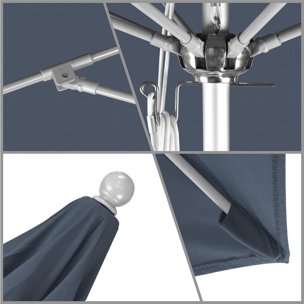 California Umbrella Patio Umbrella: 108" Dia, 8.583' High, Pacifica, Sapphire Blue, Aluminum Frame - 194061626764