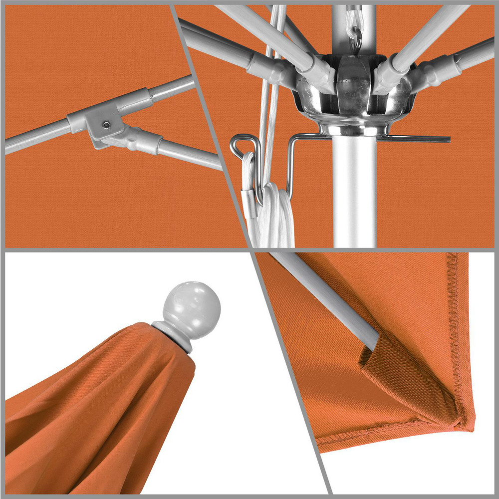 California Umbrella Patio Umbrella: 108" Dia, 8.583' High, Pacifica, Tuscan, Aluminum Frame - 194061626672