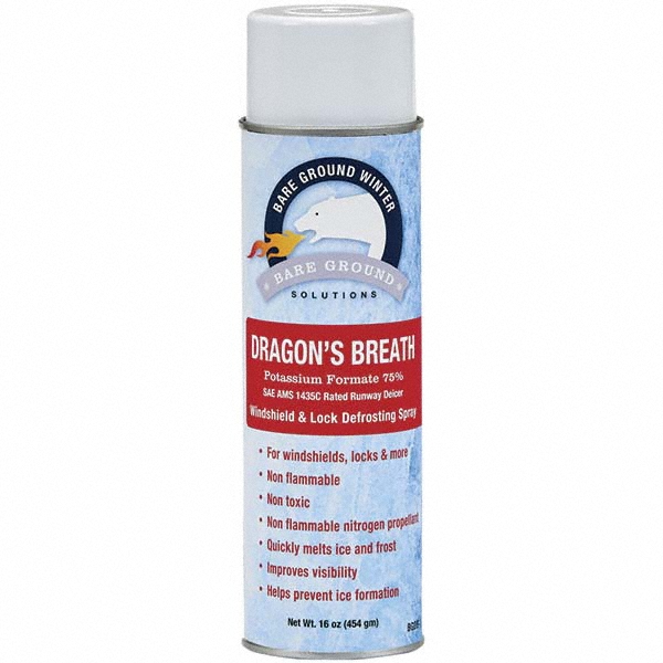Bare Ground Solutions Ice & Snow Melter & De-Icer: Potassium Formate, Aerosol, 16 oz Can - BGDB-1