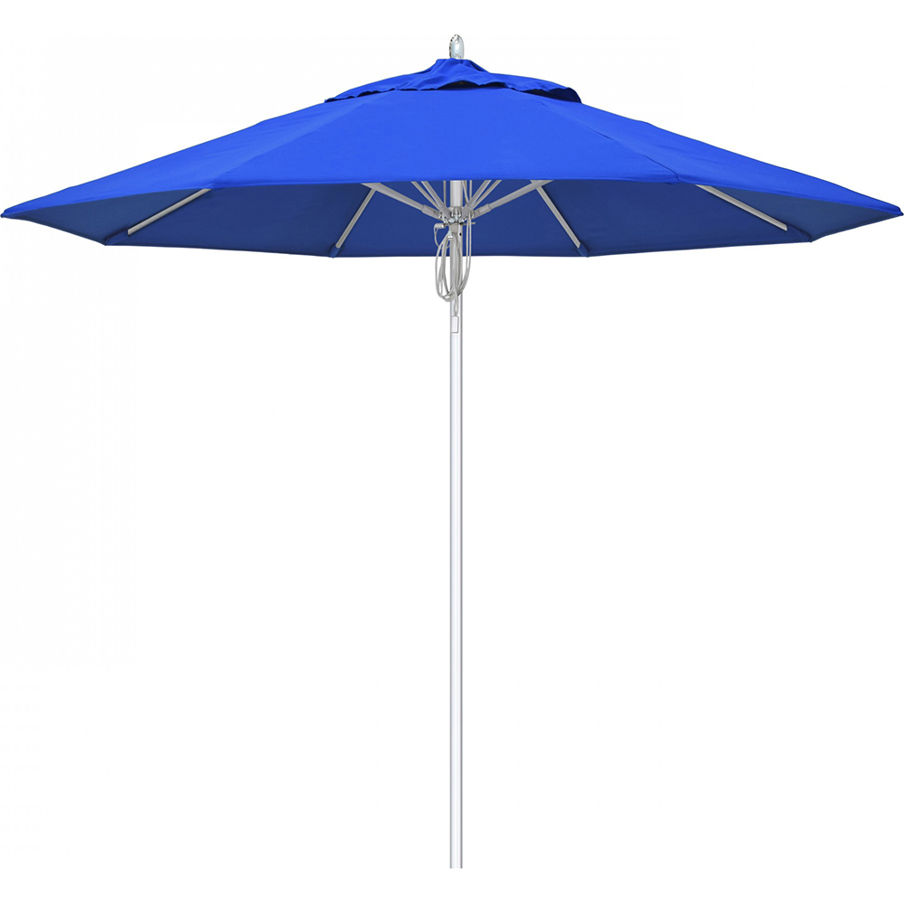 California Umbrella Patio Umbrella: 90" Dia, 9' High, Solution Dyed Acrylic, Sunflower Yellow, Aluminum & Fiberglass Frame - 194061358771