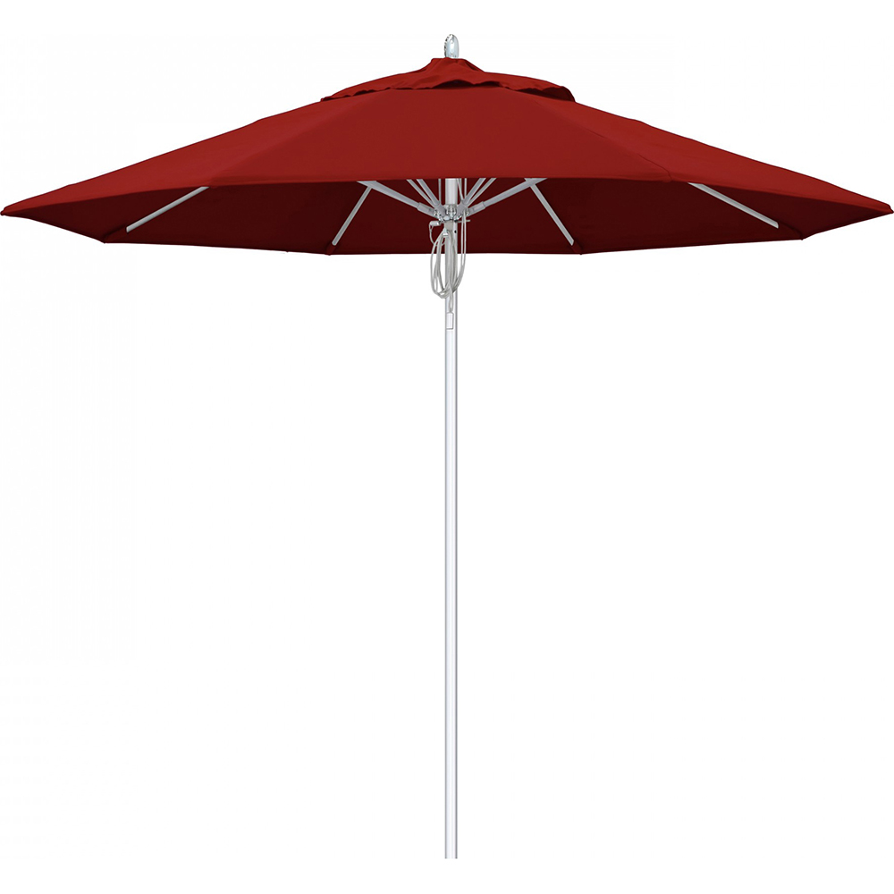 California Umbrella Patio Umbrella: 90" Dia, 9' High, Solution Dyed Acrylic, Sunflower Yellow, Aluminum & Fiberglass Frame - 194061358771