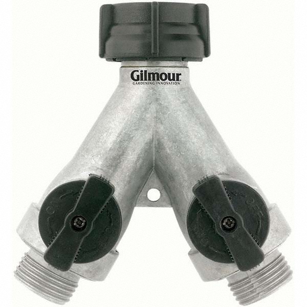Gilmour Garden Hose Shut-Off Valve: Female & Male, 3/4", Metal - 800214-1001