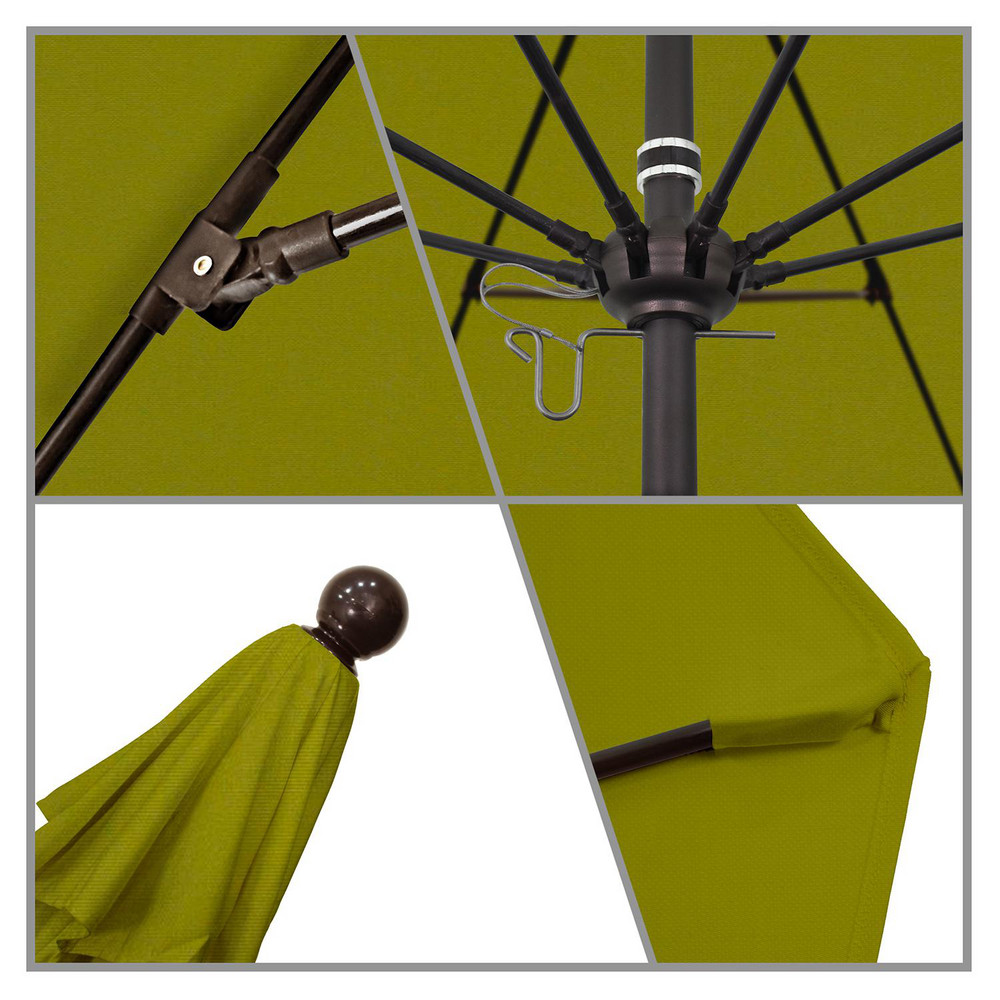 California Umbrella Patio Umbrella: 90" Dia, 8' High, Pacifica, Ginkgo, Aluminum Frame - 194061620410