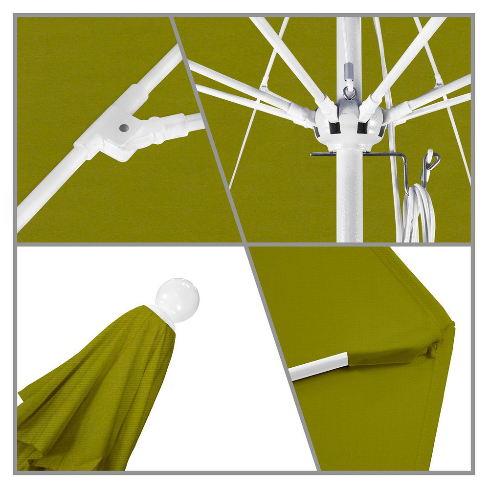 California Umbrella Patio Umbrella: 90" Dia, 8' High, Pacifica, Ginkgo, Aluminum Frame - 194061620618