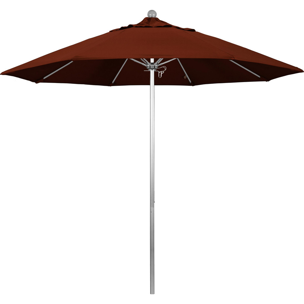 California Umbrella Patio Umbrella: 108" Dia, 8.583' High, Pacifica, Brick Red, Aluminum Frame - 194061627143