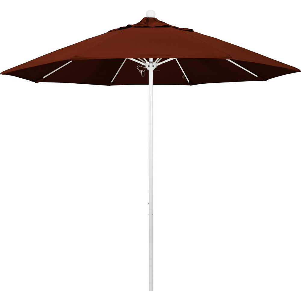 California Umbrella Patio Umbrella: 108" Dia, 8.583' High, Pacifica, Brick Red, Aluminum Frame - 194061627143