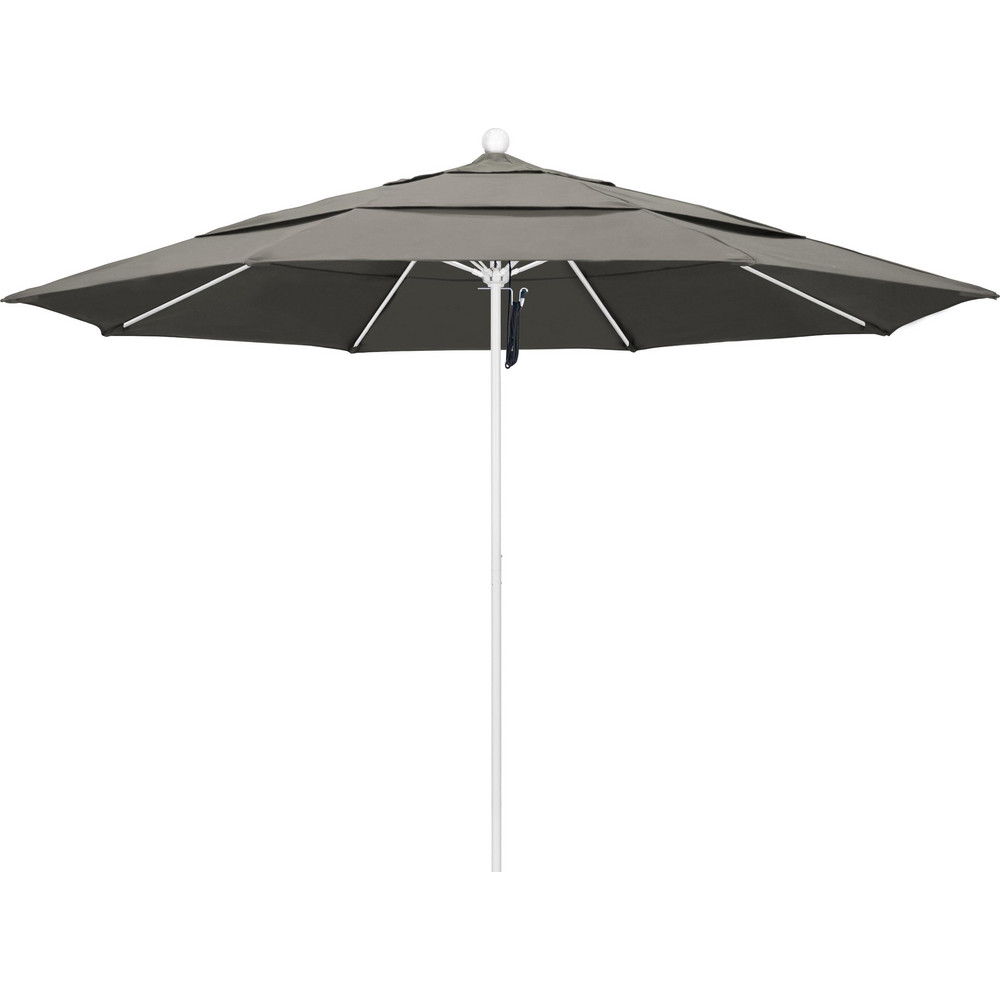 California Umbrella Patio Umbrella: 132" Dia, 8.917' High, Pacifica, Taupe, Aluminum Frame - 194061619186