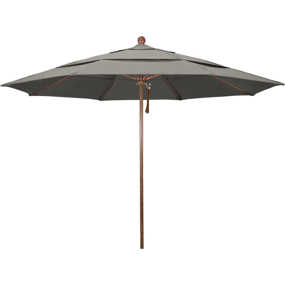 California Umbrella Patio Umbrella: 132" Dia, 8.917' High, Pacifica, Taupe, Aluminum Frame - 194061619186