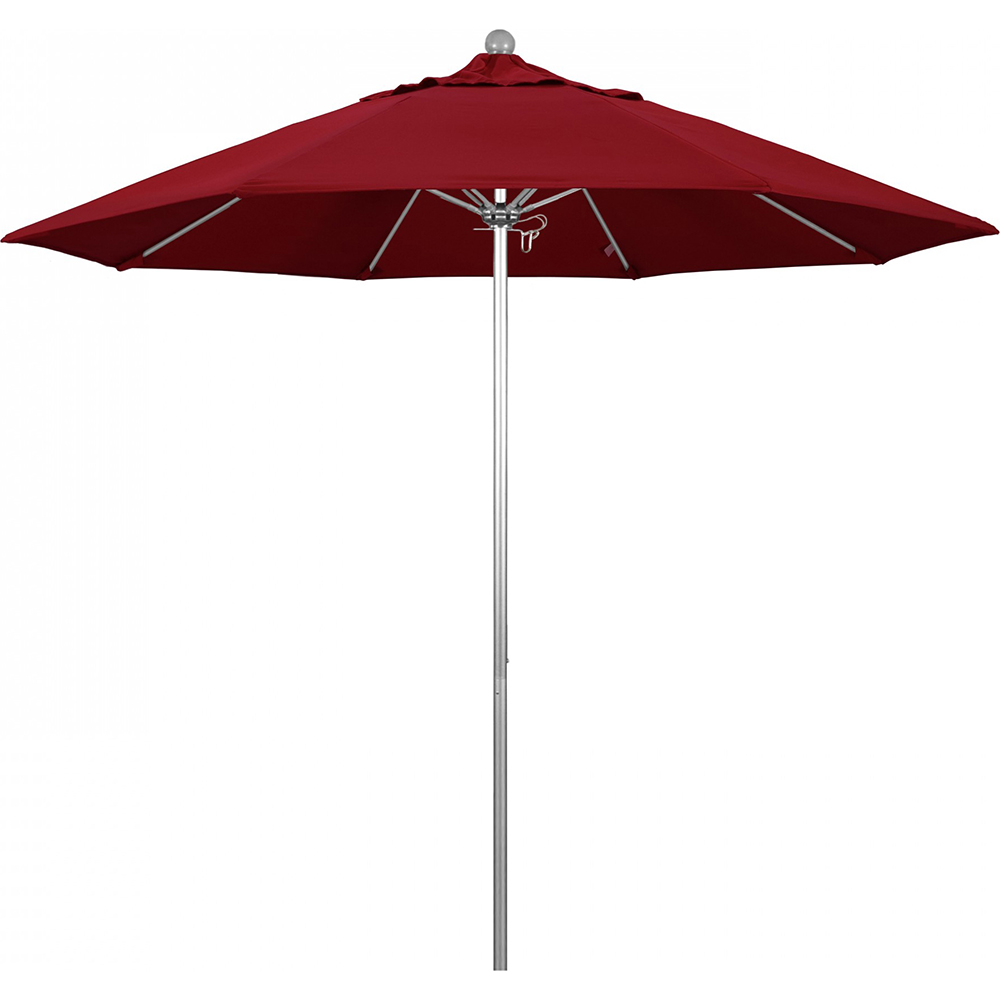 California Umbrella Patio Umbrella: 108" Dia, 9' High, Solution Dyed Acrylic, Navy Blue, Aluminum & Fiberglass Frame - 194061358757
