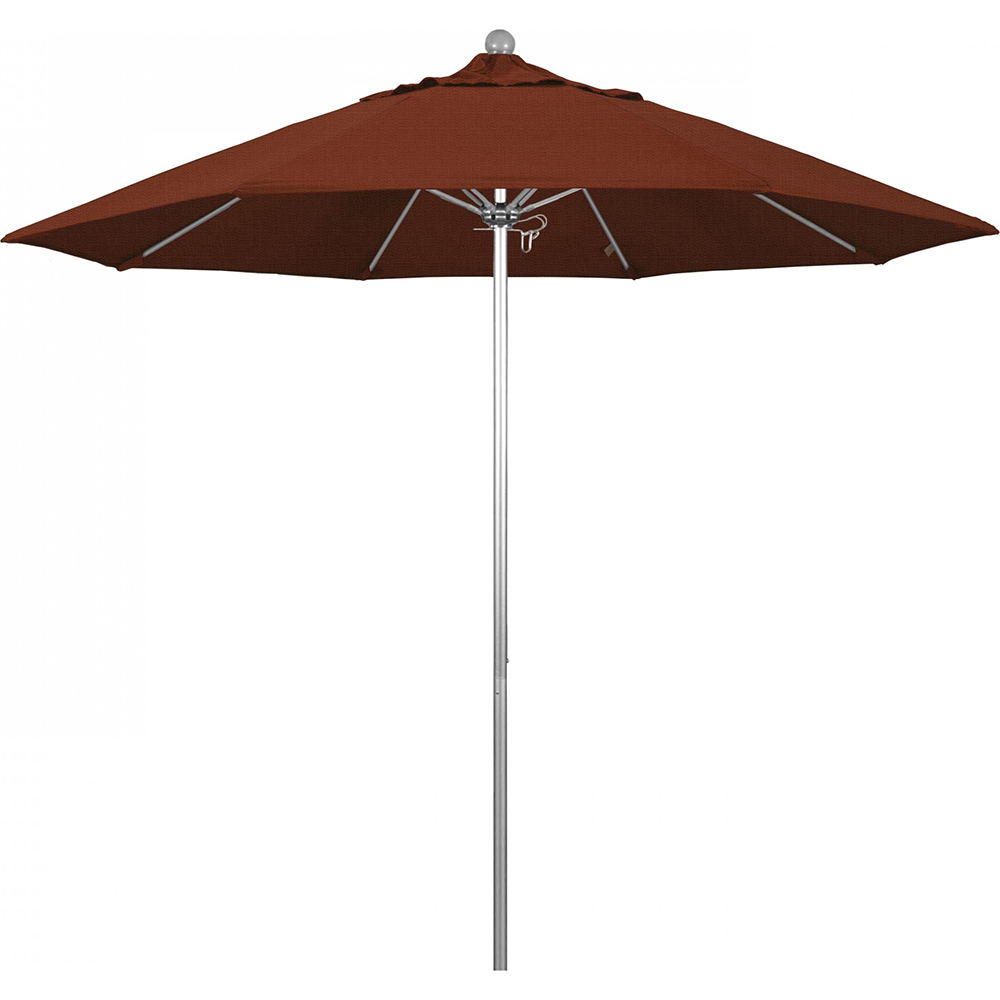 California Umbrella Patio Umbrella: 108" Dia, 9' High, Solution Dyed Polyester, Antique Beige, Aluminum & Fiberglass Frame - 194061358047